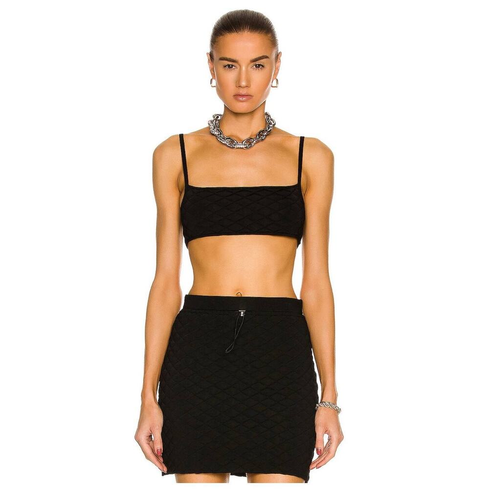 NWT Helmut Lang Womens Quilt Bra Size XS Small Black Bralette Retail $175